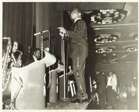 Carlos rehearses in ballroom of the New York Hilton Hotel before Independence Celebration Ceremonies and Dance in 1964