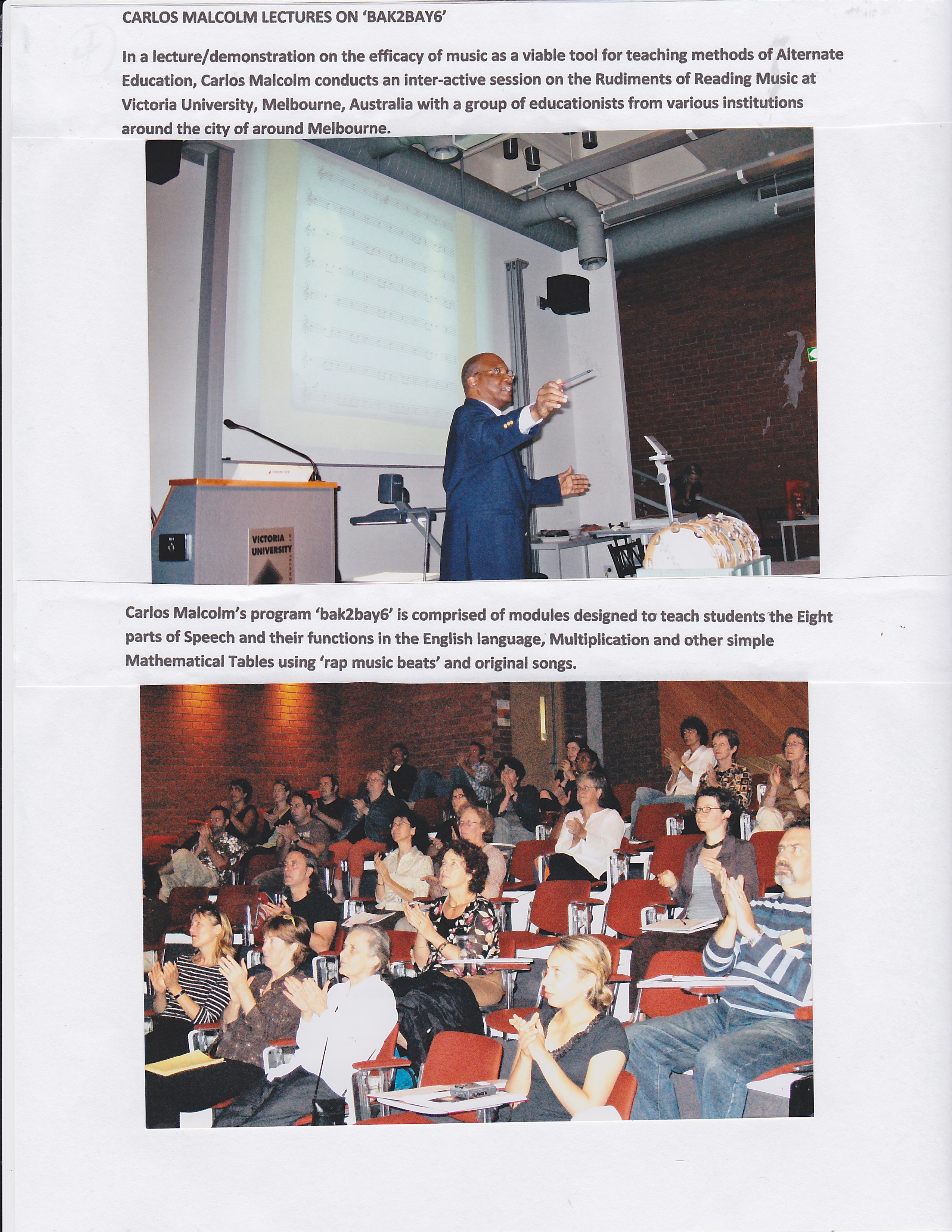 Carlos Malcolm demos his bak2bay6 program, Melbourne 2006