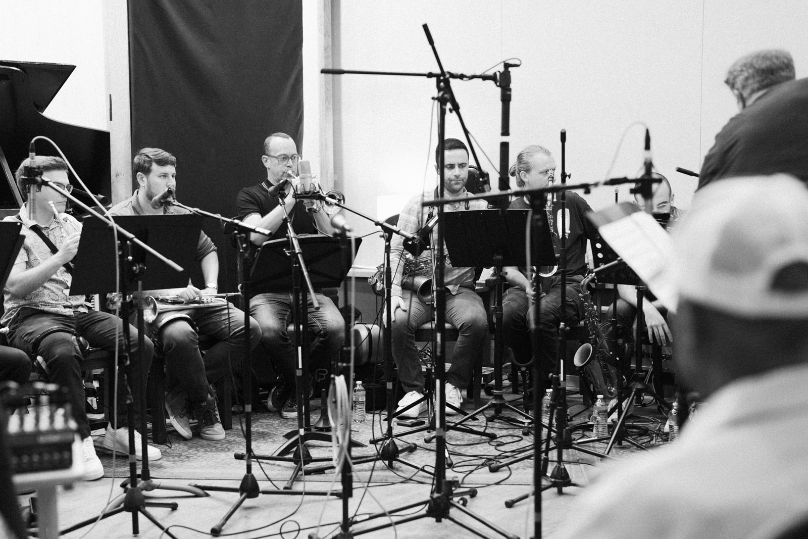 Carlos Malcolm at a recording session