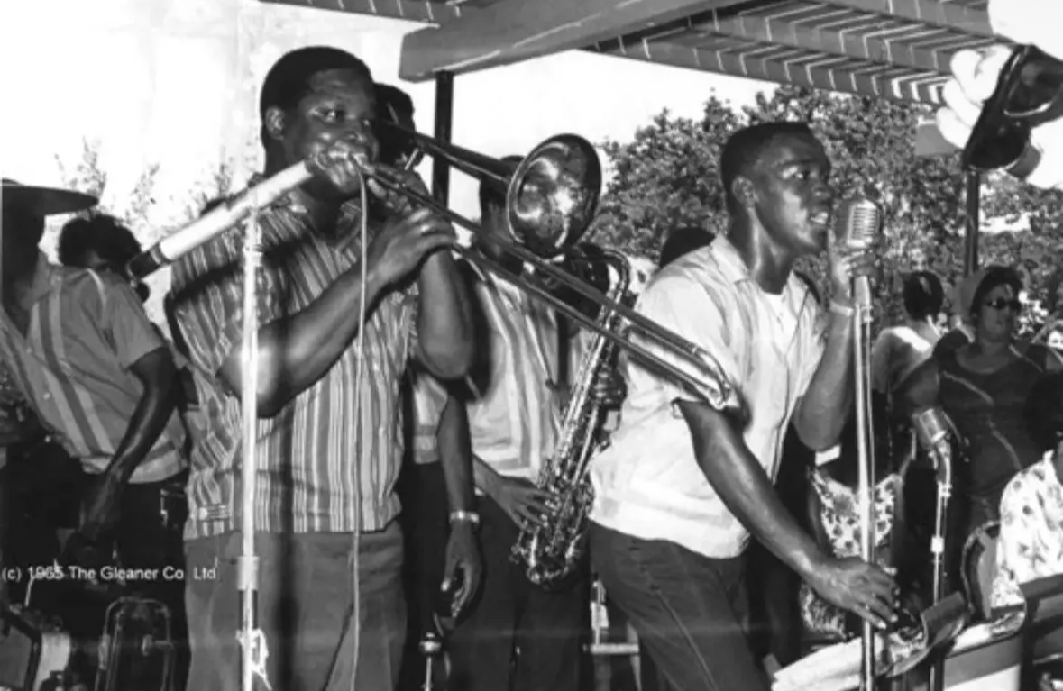 Carlos Malcolm trombone section, 1965
